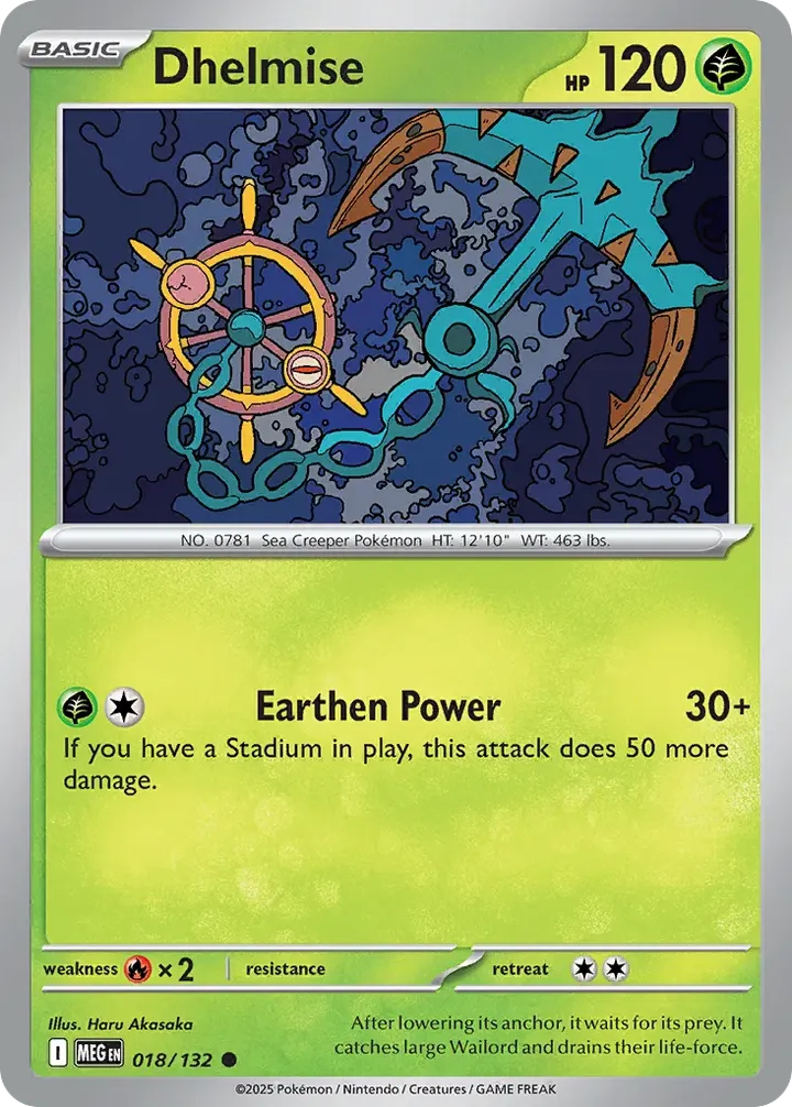 Mega Evolution 영어판 Dhelmise 18 카드 앞면