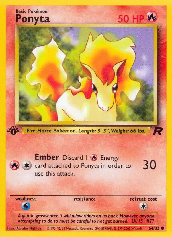 Team Rocket 영어판 Ponyta 64 카드 앞면