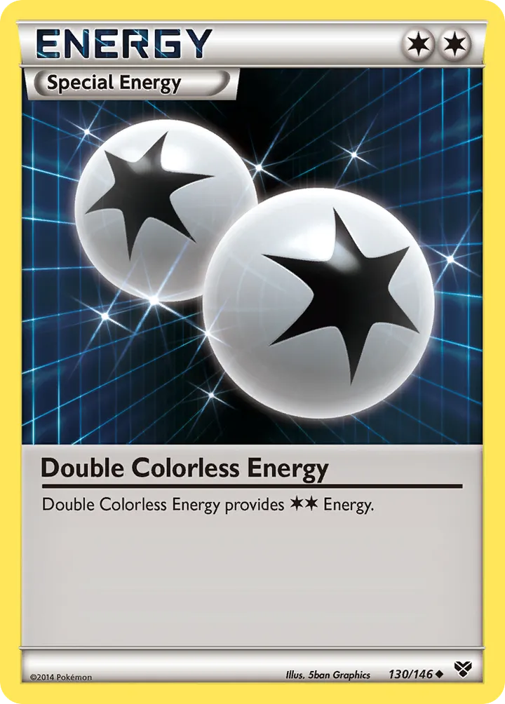 XY 영어판 Double Colorless Energy 130 카드 앞면