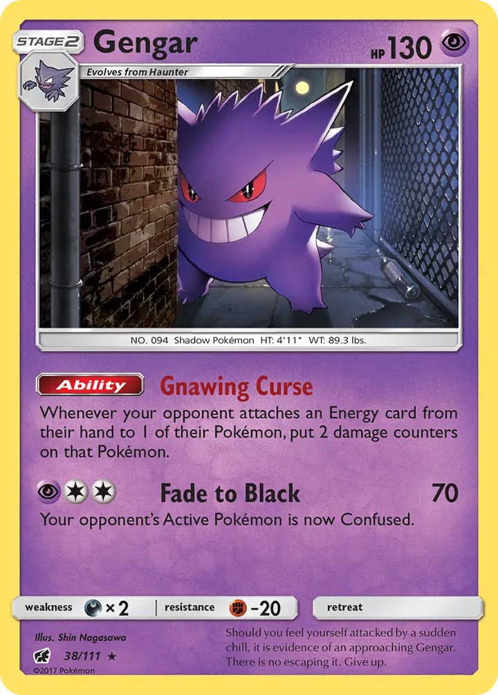 Sun & Moon—Crimson Invasion 英語版 Gengar 38 カード表面