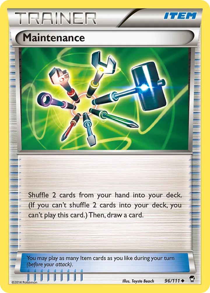 XY—Furious Fists 영어판 Maintenance 96 카드 앞면