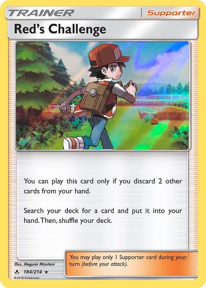 Sun & Moon—Unbroken Bonds 영어판 Red's Challenge 184 카드 앞면