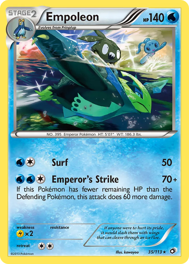 Black & White—Legendary Treasures 영어판 Empoleon 35 카드 앞면