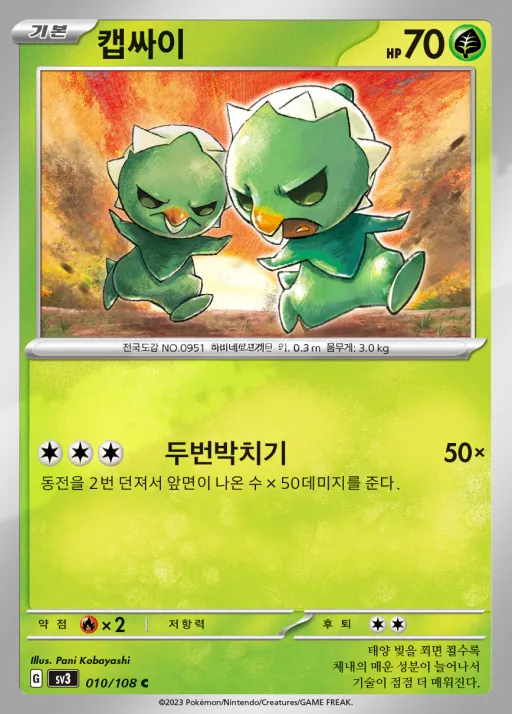 흑염의 지배자 韓国語版 캡싸이 10 カード表面