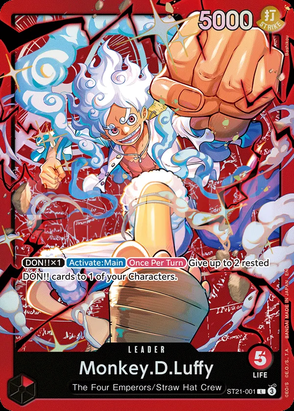 GEAR5 英語版 Monkey.D.Luffy ST21-001 · 再録 カード表面