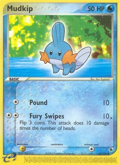 EX Ruby & Sapphire 英語版 Mudkip 60 カード表面