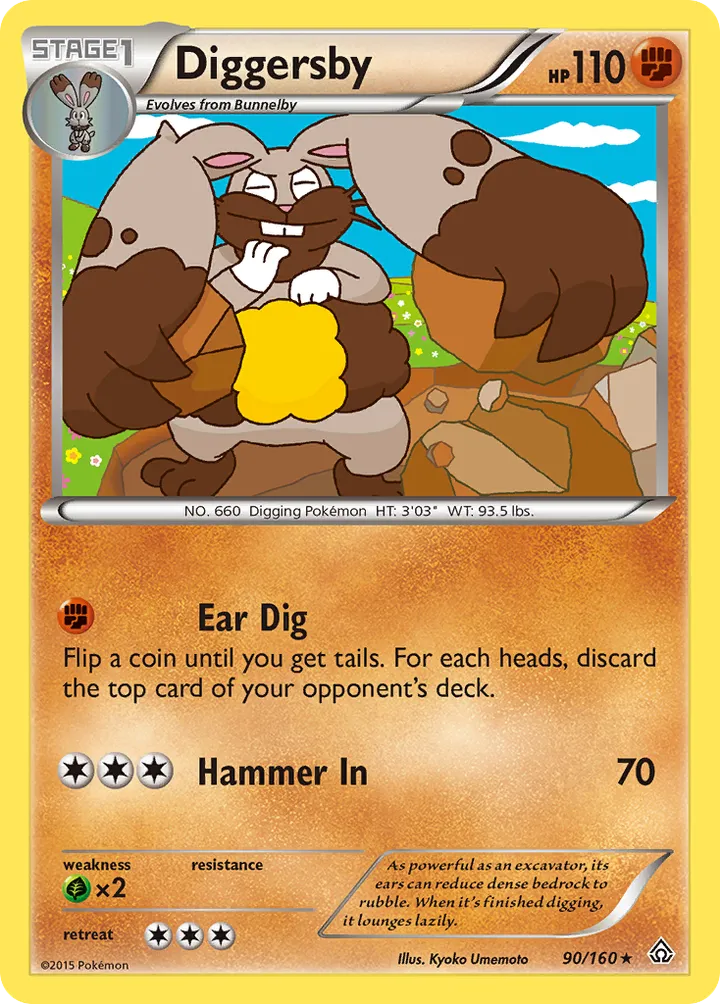 XY—Primal Clash 英語版 Diggersby 90 カード表面