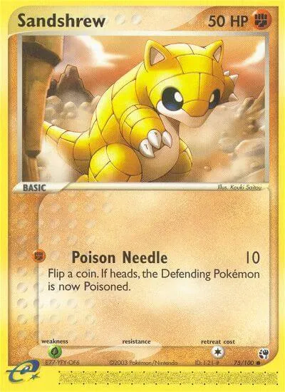 EX Sandstorm 영어판 Sandshrew 75 카드 앞면