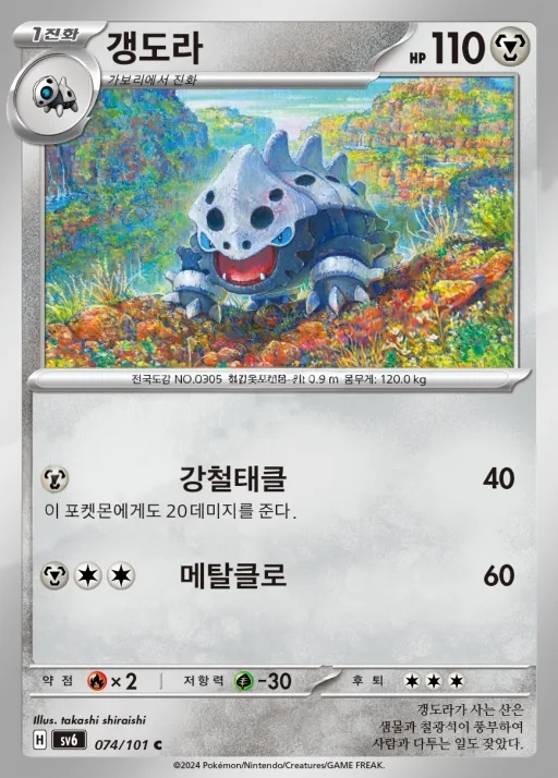 변환의 가면 한국판 갱도라 74 카드 앞면