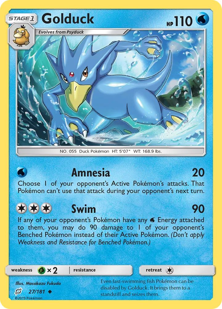 Sun & Moon—Team Up 英語版 Golduck 27 カード表面