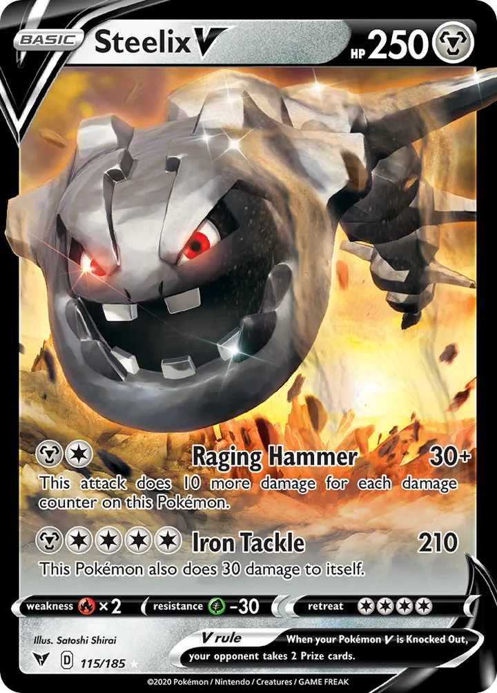 Sword & Shield—Vivid Voltage 영어판 Steelix V 115 카드 앞면