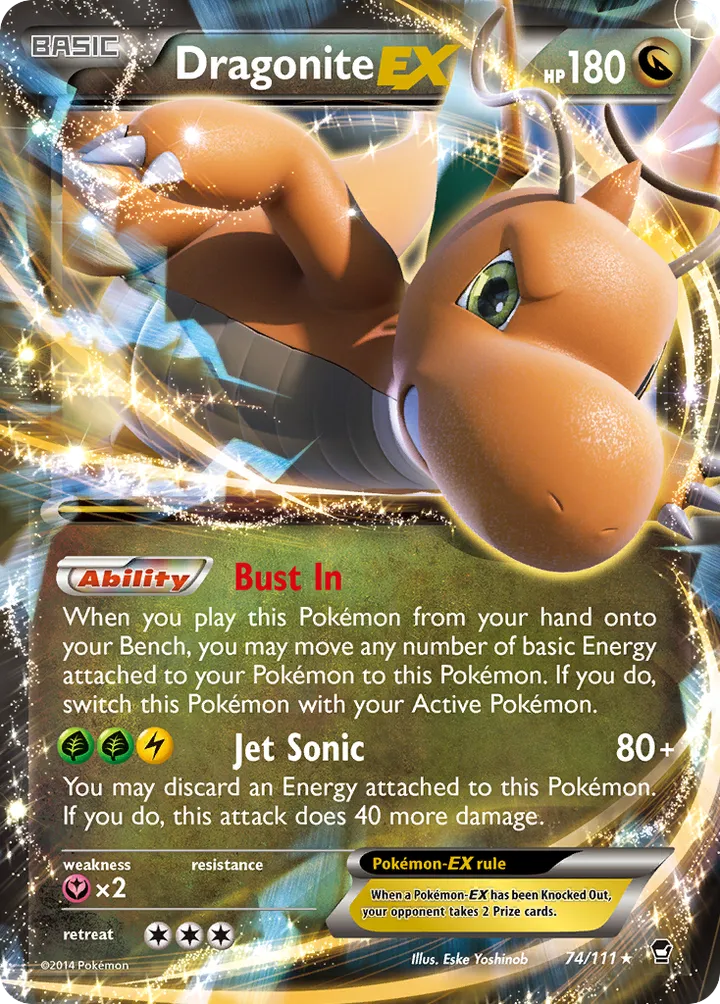 XY—Furious Fists 英語版 Dragonite-EX 74 カード表面
