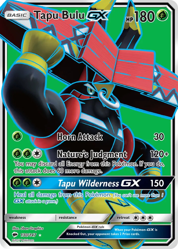 Sun & Moon—Burning Shadows 영어판 Tapu Bulu-GX 130 카드 앞면