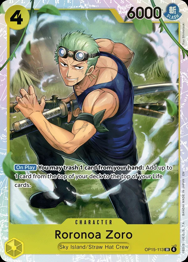 Adventure on Kami's Island 영어판 Roronoa Zoro OP15-113 카드 앞면