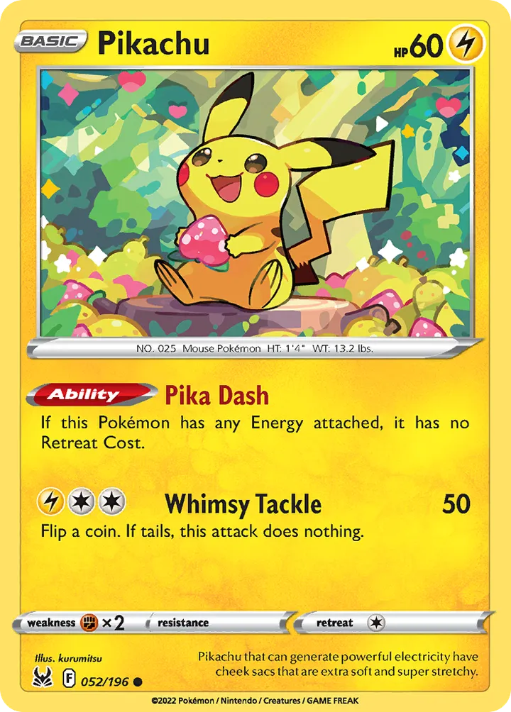 Sword & Shield—Lost Origin 영어판 Pikachu 52 카드 앞면