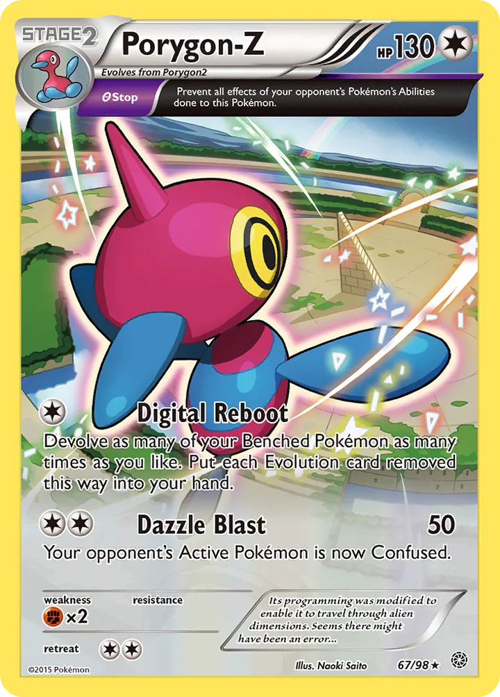 XY—Ancient Origins 英語版 Porygon-Z 67 カード表面