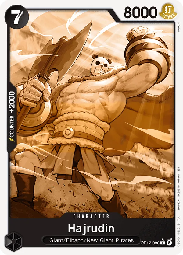 The World's Strongest Warriors 英語版 Hajrudin OP17-088 · パラレル カード表面