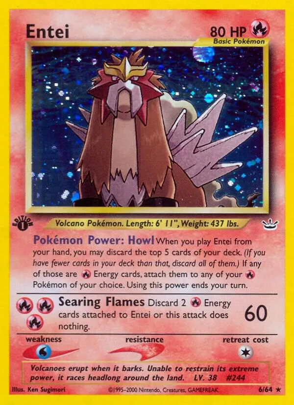 Neo Revelation 영어판 Entei 6 카드 앞면