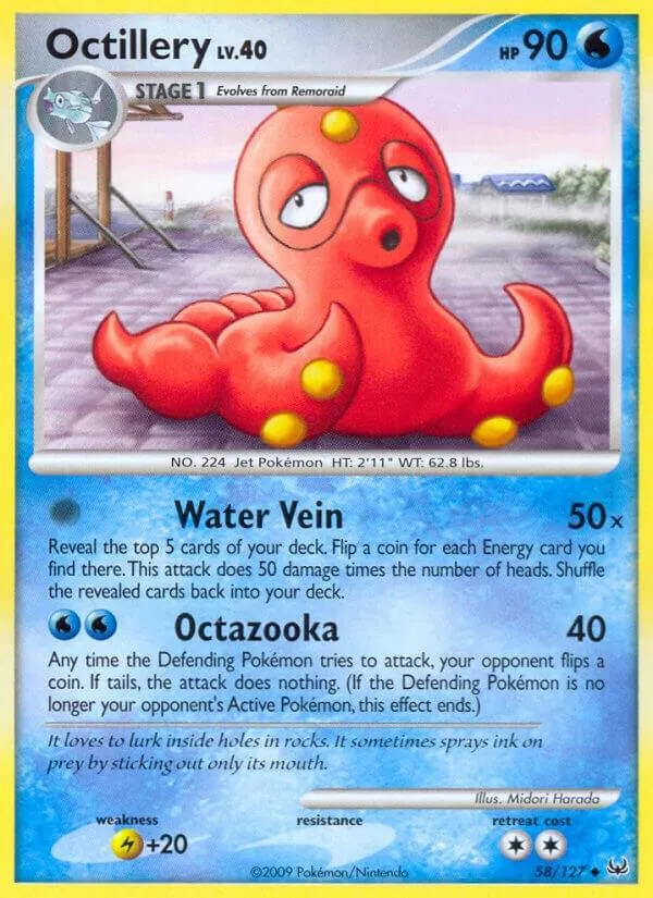Platinum 영어판 Octillery 58 카드 앞면