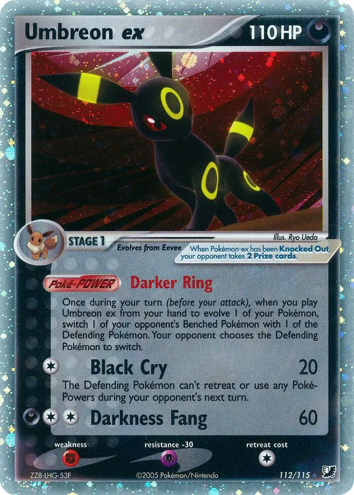 EX Unseen Forces 영어판 Umbreon ex 112 카드 앞면