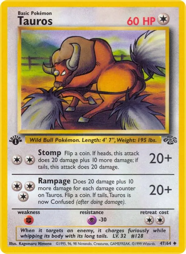 Jungle 영어판 Tauros 47 카드 앞면