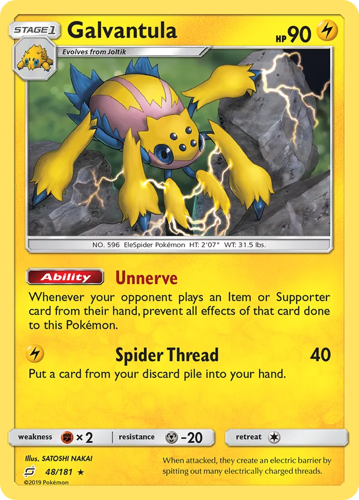 Sun & Moon—Team Up 영어판 Galvantula 48 카드 앞면
