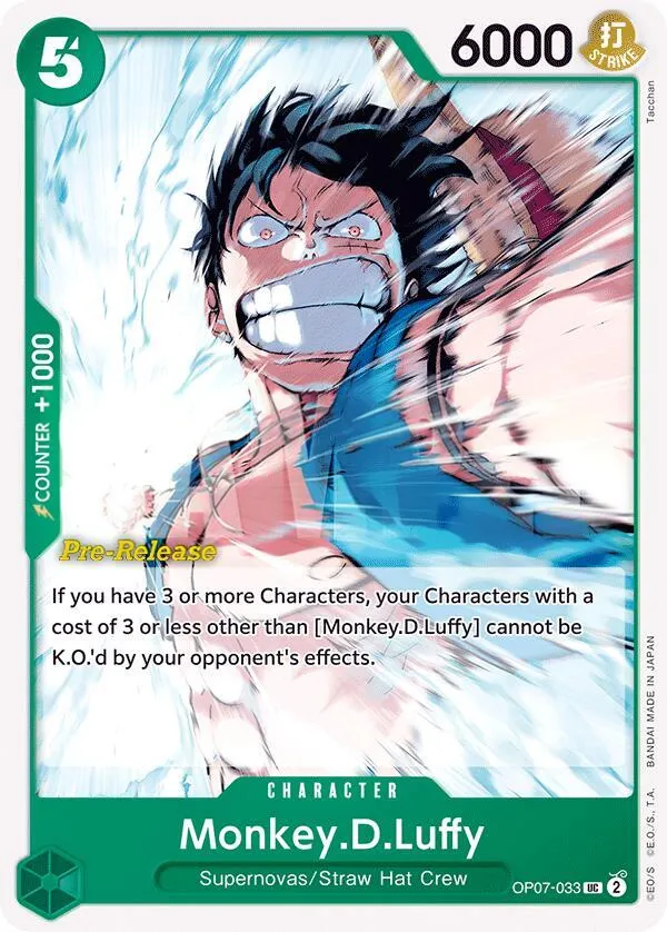 500 Years in the Future 영어판 Monkey.D.Luffy OP07-033 · 세트 출시 행사 카드 앞면