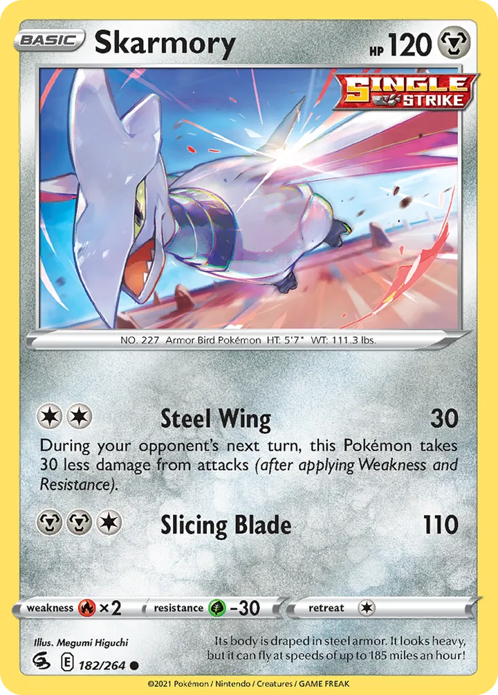Sword & Shield—Fusion Strike 영어판 Skarmory 182 카드 앞면