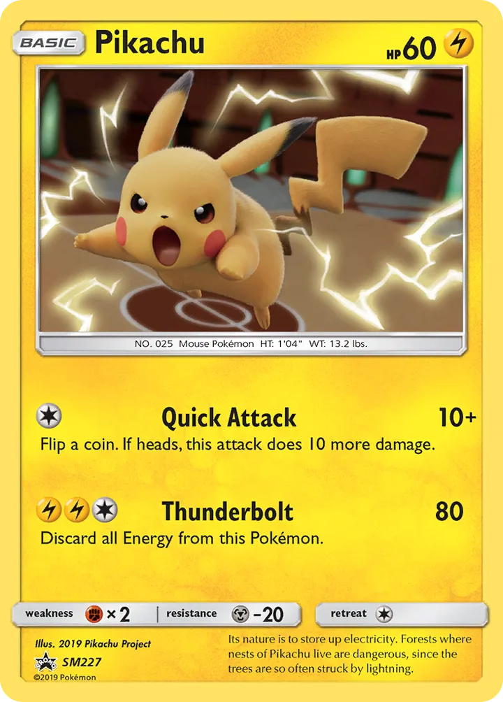 SM Black Star Promos 영어판 Pikachu SM227 카드 앞면