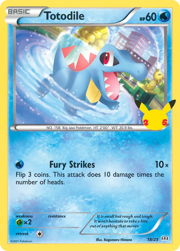 McDonald's Collection 2021 英語版 Totodile 18 カード表面