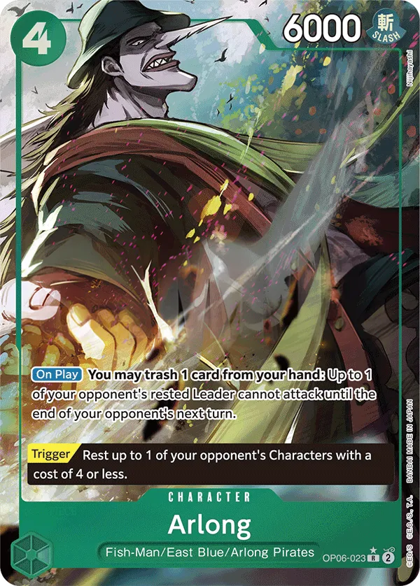 Wings of the Captain 영어판 Arlong OP06-023 · 패럴렐 3 카드 앞면