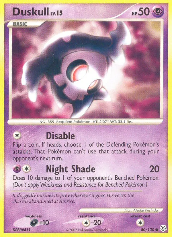 Diamond & Pearl 英語版 Duskull 80 カード表面