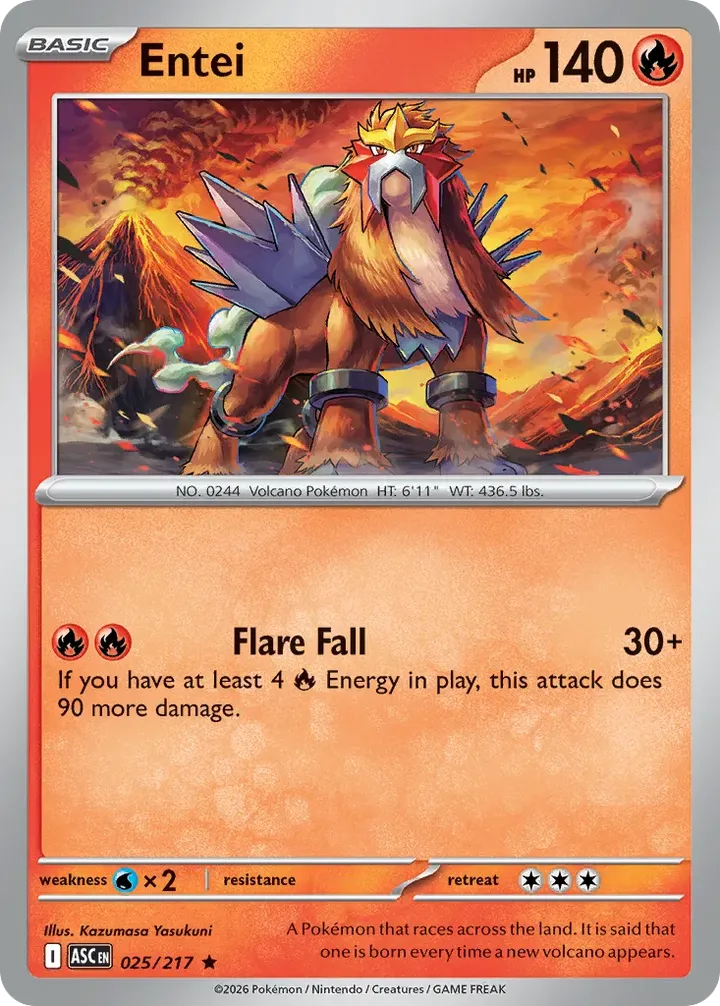 Mega Evolution—Ascended Heroes 英語版 Entei 25 カード表面