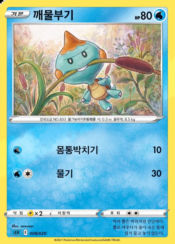 Front of Chewtle 8, 소드&실드 스타터 세트 VMAX 「거북왕」 Korean