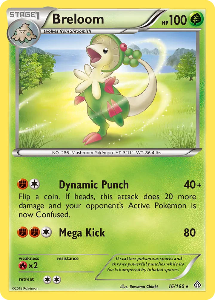 XY—Primal Clash 영어판 Breloom 16 카드 앞면