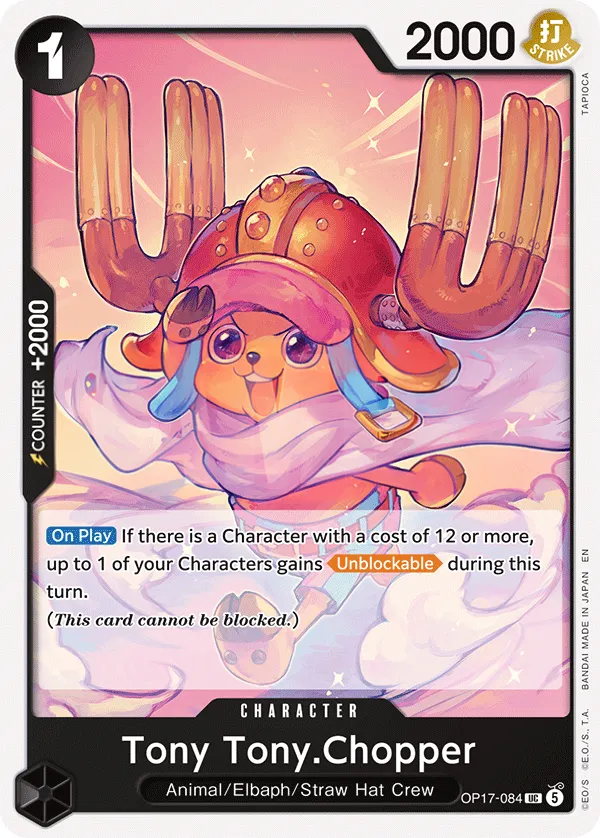 The World's Strongest Warriors 영어판 Tony Tony.Chopper OP17-084 카드 앞면