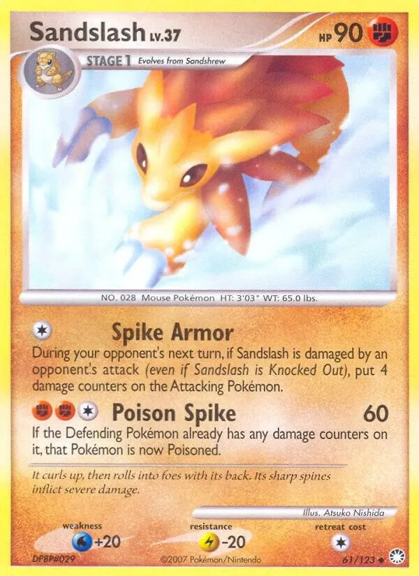Diamond & Pearl—Mysterious Treasures 영어판 Sandslash 61 카드 앞면