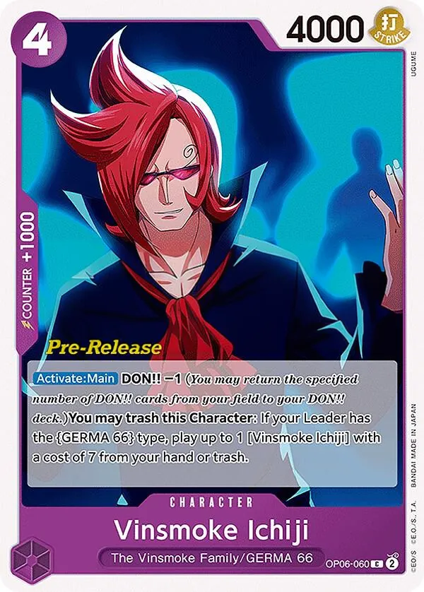 Wings of the Captain 英語版 Vinsmoke Ichiji OP06-060 · プレリリース カード表面