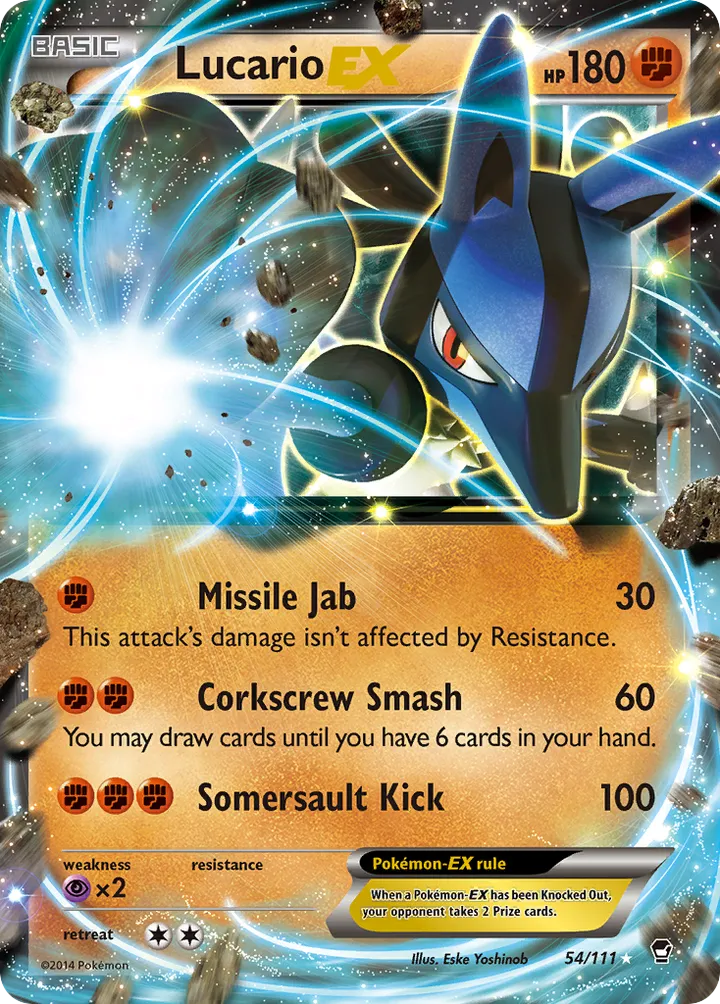 XY—Furious Fists 英語版 Lucario-EX 54 カード表面