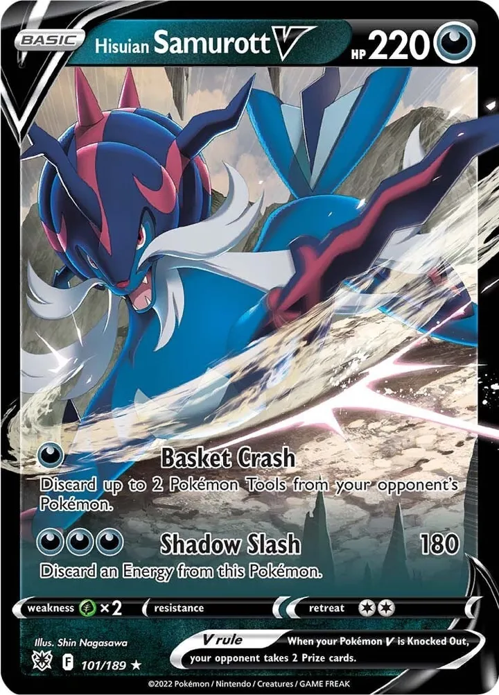 Sword & Shield—Astral Radiance 영어판 Hisuian Samurott V 101 카드 앞면