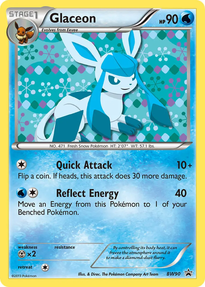 BW Black Star Promos 영어판 Glaceon BW90 카드 앞면