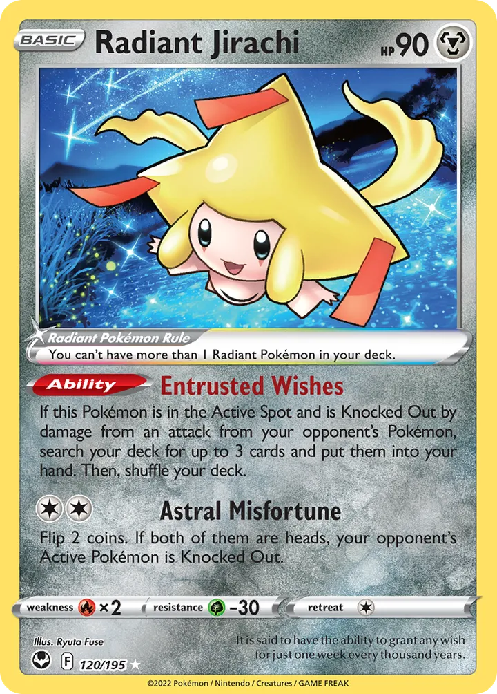 Sword & Shield—Silver Tempest 영어판 Radiant Jirachi 120 카드 앞면