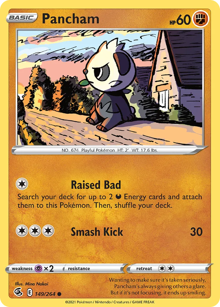 Sword & Shield—Fusion Strike 영어판 Pancham 149 카드 앞면