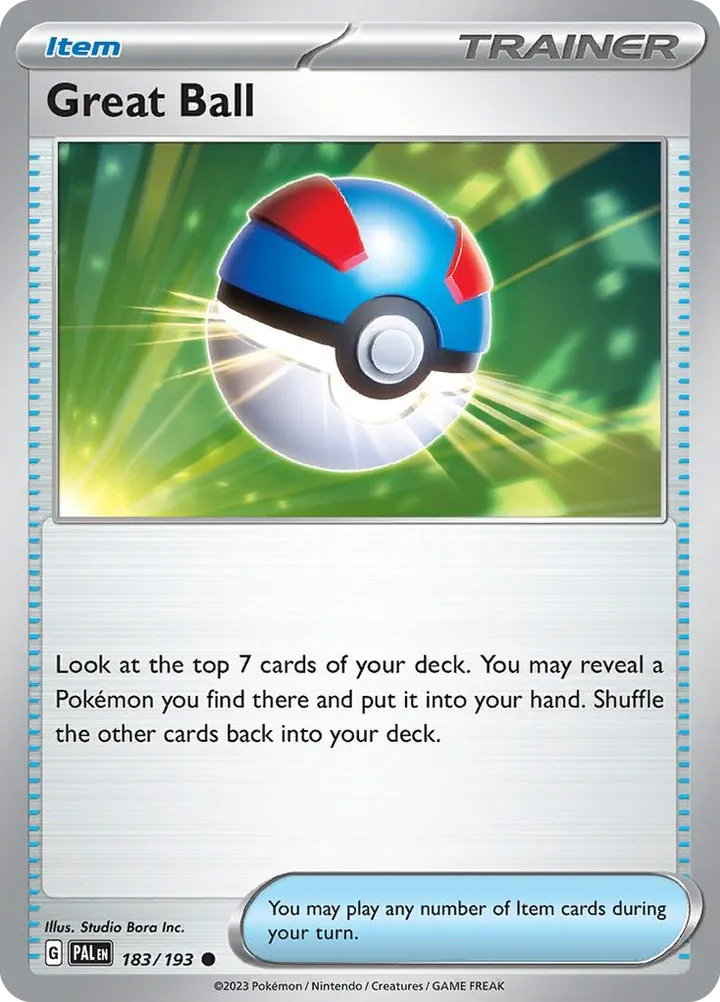 Scarlet & Violet—Paldea Evolved 영어판 Great Ball 183 카드 앞면