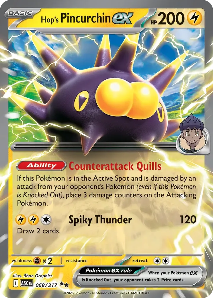 Mega Evolution—Ascended Heroes 英語版 Hop's Pincurchin ex 68 カード表面
