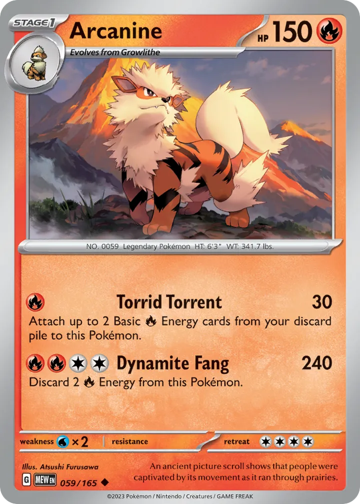 Scarlet & Violet—151 英語版 Arcanine 59 カード表面