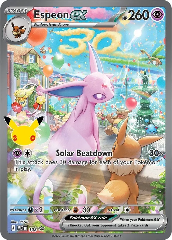 MEP Black Star Promos 영어판 Espeon ex 108 카드 앞면