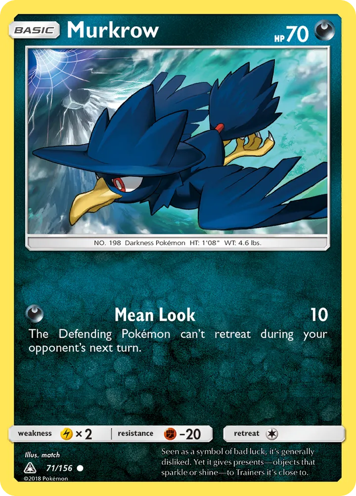 Sun & Moon—Ultra Prism 英語版 Murkrow 71 カード表面