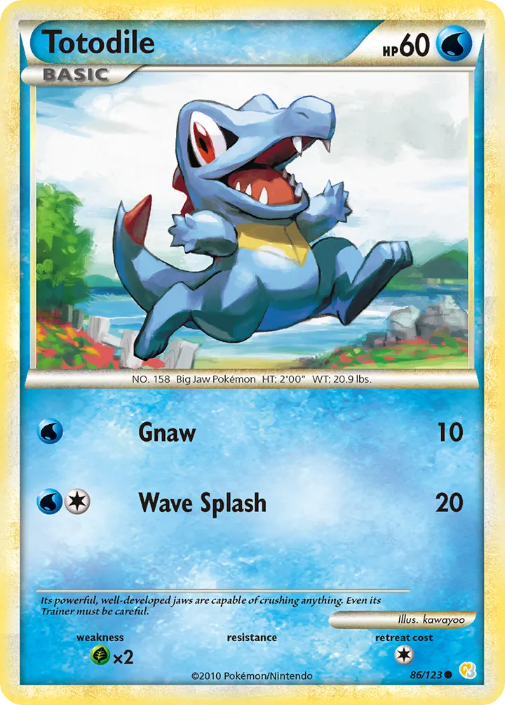 HeartGold & SoulSilver 英語版 Totodile 86 カード表面