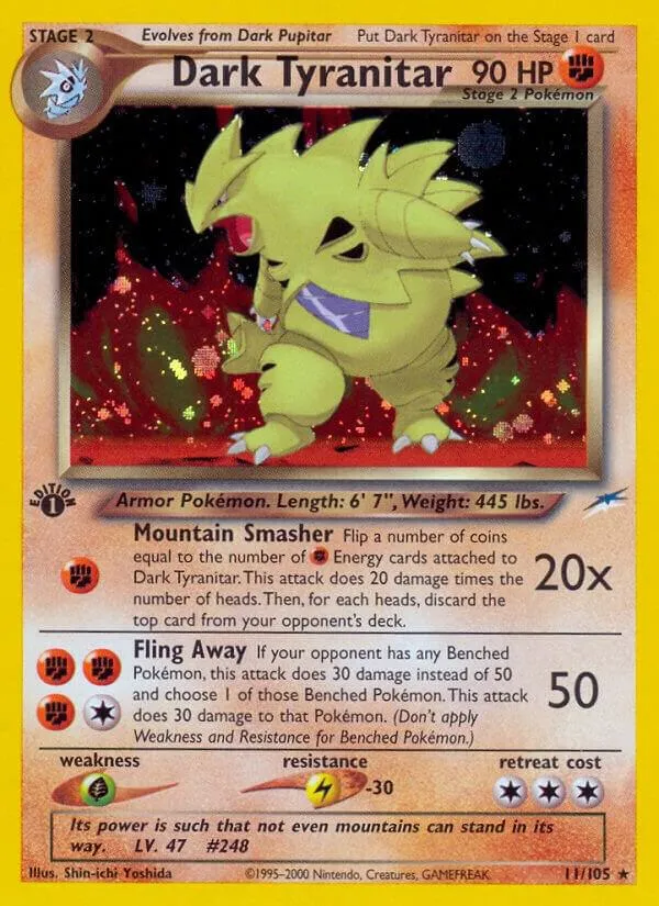Neo Destiny 英語版 Dark Tyranitar 11 カード表面